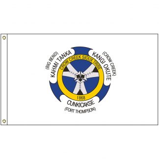 NAT-2x3-CCS 2' x 3' Crow Creek Sioux Tribe Flag With Heading And Grommets-0