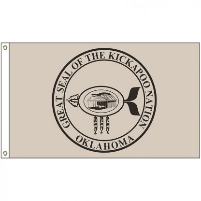 NAT-5x8-KICKAPOO 5' x 8' Kickapoo Tribe Flag With Heading And Grommets-0