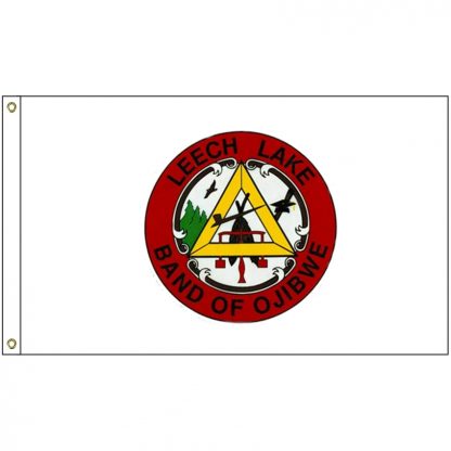 NAT-5x8-LEECHLAKE 5' x 8' Leech Lake Tribe Flag With Heading And Grommets-0
