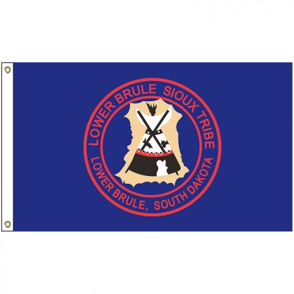 NAT-2x3-LBS 2' x 3' Lower Brule Sioux Tribe Flag With Heading And Grommets-0