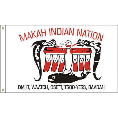 NAT-3x5-MAKAH 3' x 5' Makah Tribe Flag With Heading And Grommets-0