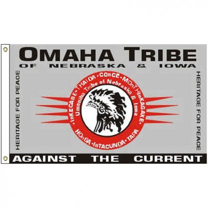 NAT-5x8-OMAHA 5' x 8' Omaha Tribe Flag With Heading And Grommets-0