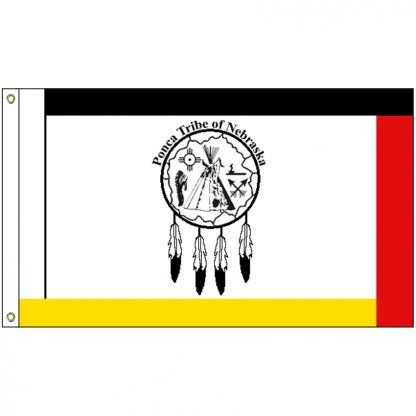 NAT-4x6-PONCA 4' x 6' Ponca of Nebraska Tribe Flag With Heading And Grommets-0