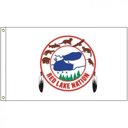 NAT-5x8-RLO 5' x 8' Red Lake Ojibwe Tribe Flag With Heading And Grommets-0