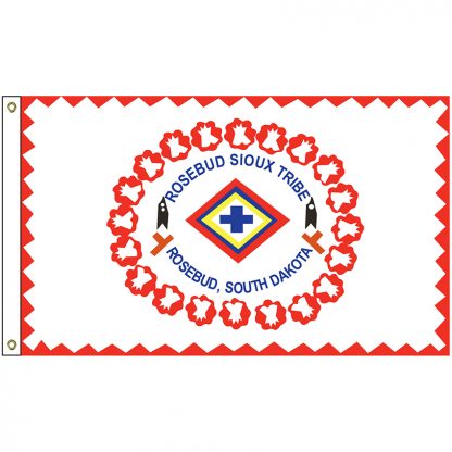 NAT-4x6-ROSEBUD 4' x 6' Rosebud Sioux Nation Tribe Flag With Heading And Grommets-0