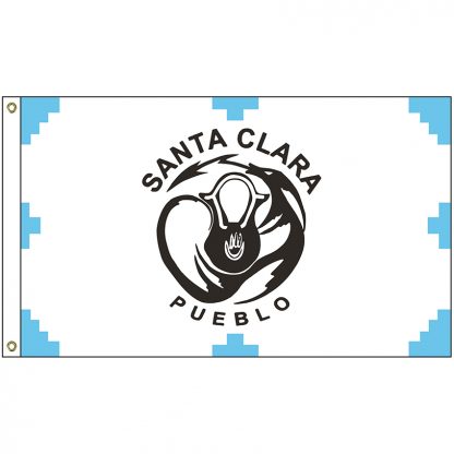 NAT-5x8-SCP 5' x 8' Santa Clara Pueblo Tribe Flag With Heading And Grommets-0