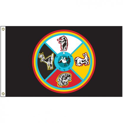 NAT-4x6-SSM 4' x 6' Sault Ste. Marie of "Chippewa" Indians Tribe Flag With Heading And Grommets-0