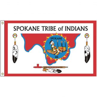 NAT-5x8-SPOKANE 5' x 8' Spokane Tribe Flag With Heading And Grommets-0