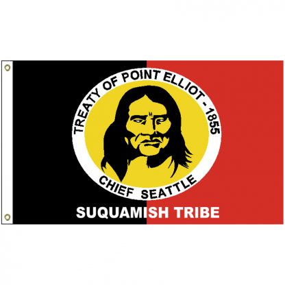 NAT-5x8-SUQUAMISH 5' x 8' Suquamish Tribe Flag With Heading And Grommets-0