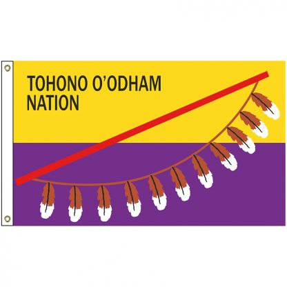 NAT-5X8-TOHONO 5' x 8' Tohono O'odham Tribe Flag With Heading And Grommets-0
