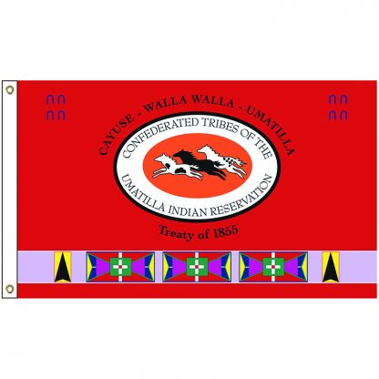 NAT-5x8-UMATILLA 5' x 8' Umatilla Tribe Flag With Heading And Grommets-0
