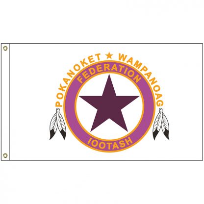 NAT-5x8-WAMPANOAG 5' x 8' Wampanoag Tribe Flag With Heading And Grommets-0