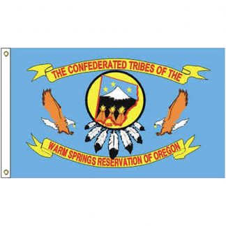NAT-5X8-WARMSPRINGS 5' x 8' Warm Springs Tribe Flag With Heading And Grommets-0