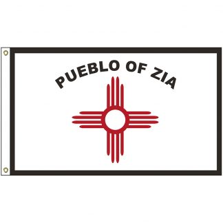 NAT-5x8-PUEBLO 5' x 8' Zia Pueblo Tribe Flag With Heading And Grommets-0