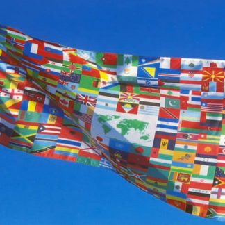WF-23 2' x 3' Nylon World Flag with Heading and Grommets-0