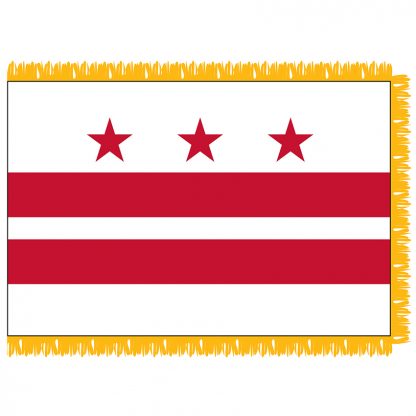 SFI-204-DC District of Columbia 4' x 6' Indoor Flag with Pole Hem and Golden Fringe-0