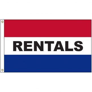 A-6163 Rentals 3' x 5' Flag with Heading and Grommets-0