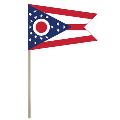 ECM-46-OHIO Ohio 4" x 6" Cotton Stick Flag-0