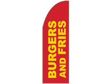 Burger & Fries Half Drop Feather Flag