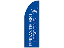 Private Ski Lessons Half Drop Feather Flag