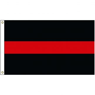 TRL-23 2' x 3' Thin Red Line Nylon Flag w/ Heading & Grommets-0