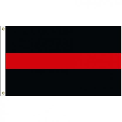 TRL-35 3' x 5' Thin Red Line Nylon Flag w/ Heading & Grommets-0
